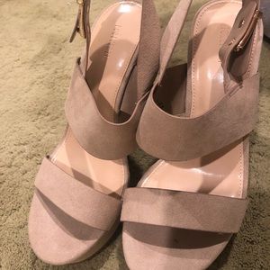 Beige suede wedges from forever 21 never worn